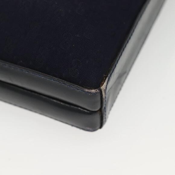 GUCCI Micro GG Canvas Shoulder Bag Vintage Navy Gold - Picture 12 of 16